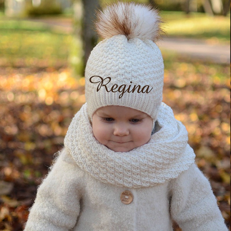 Personalized knit hat baby deals