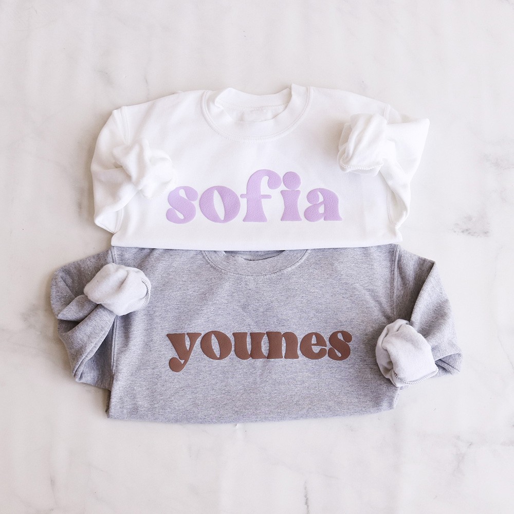 Personalised Name Embossed Custom Crewneck Personalized Toddler Youth Sweatshirt LoveCustom UK
