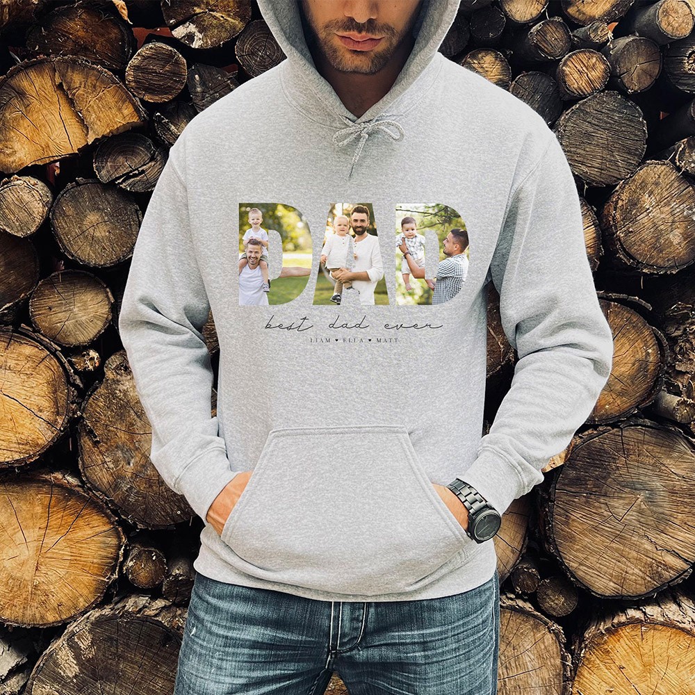 Custom Photo on Hoodie Funny Dad Hoodies Fathers Day Gift