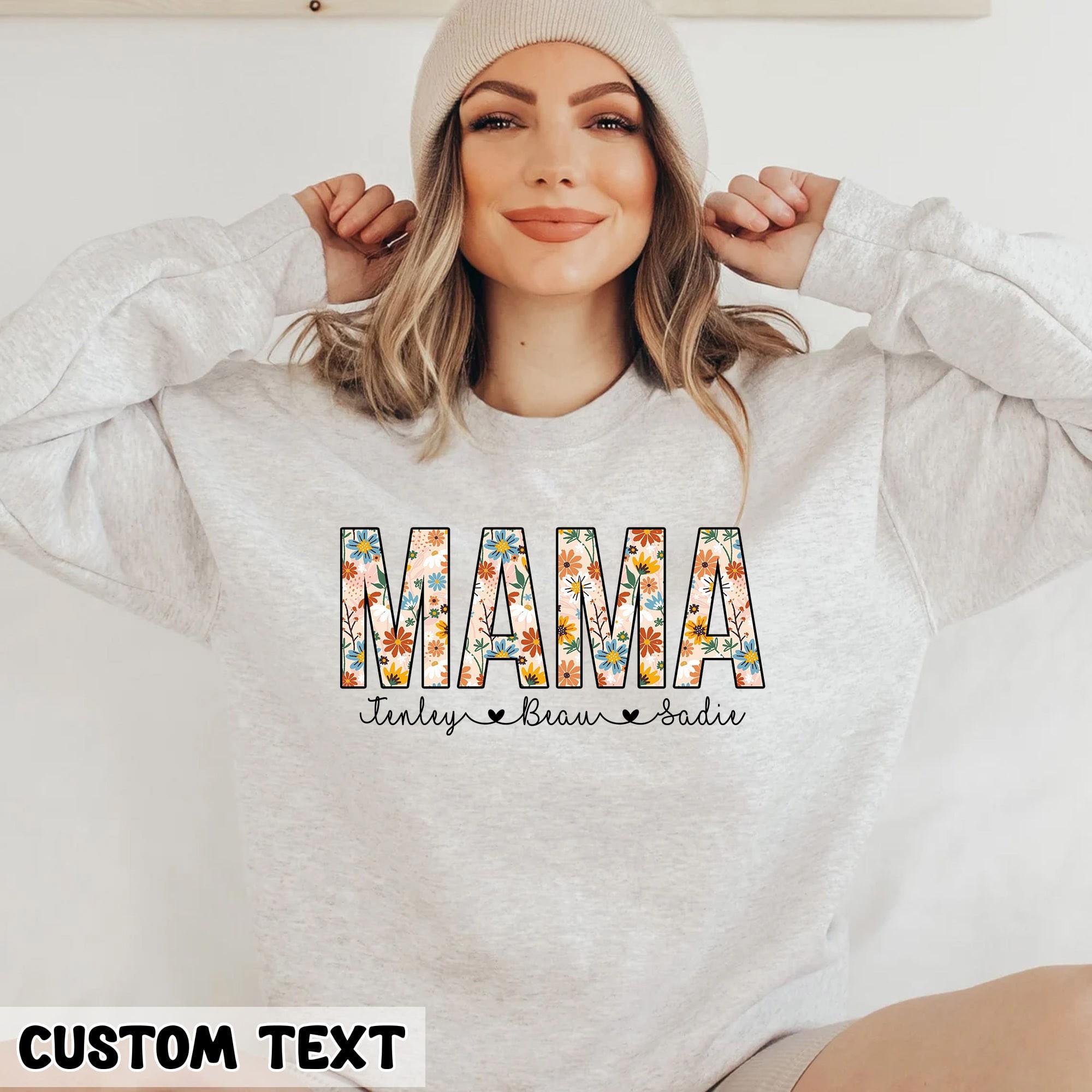 Personalized Retro Floral Mama Crewneck Gift for Mama