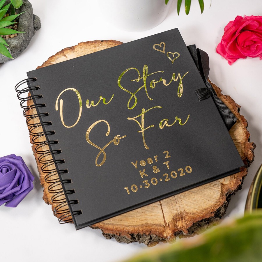 Our Story So Far Personalised Couples Scrapbook Valentine's Anniversary Photo Album Couple Gifts 