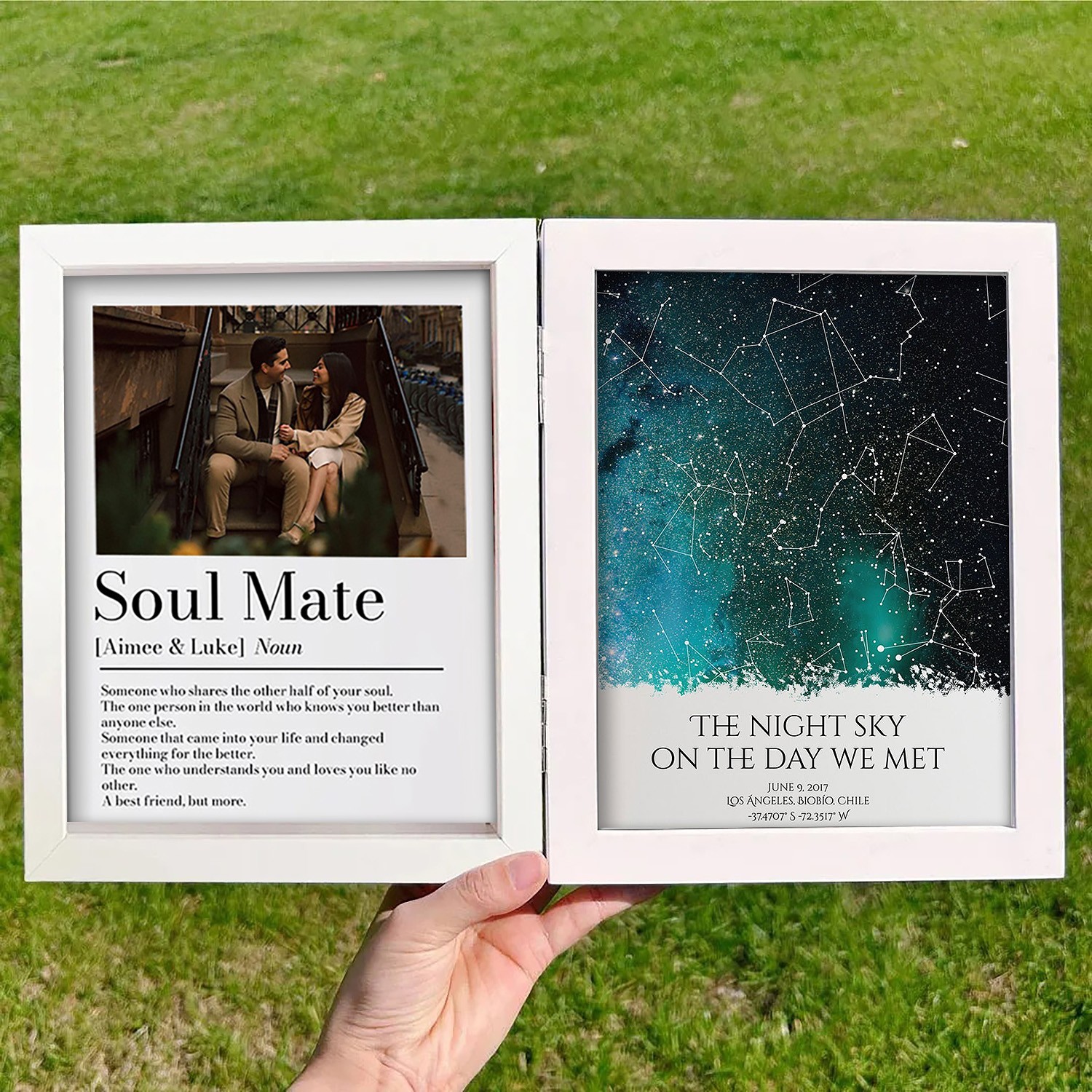 Custom Definition Frame with Star Map for Couples