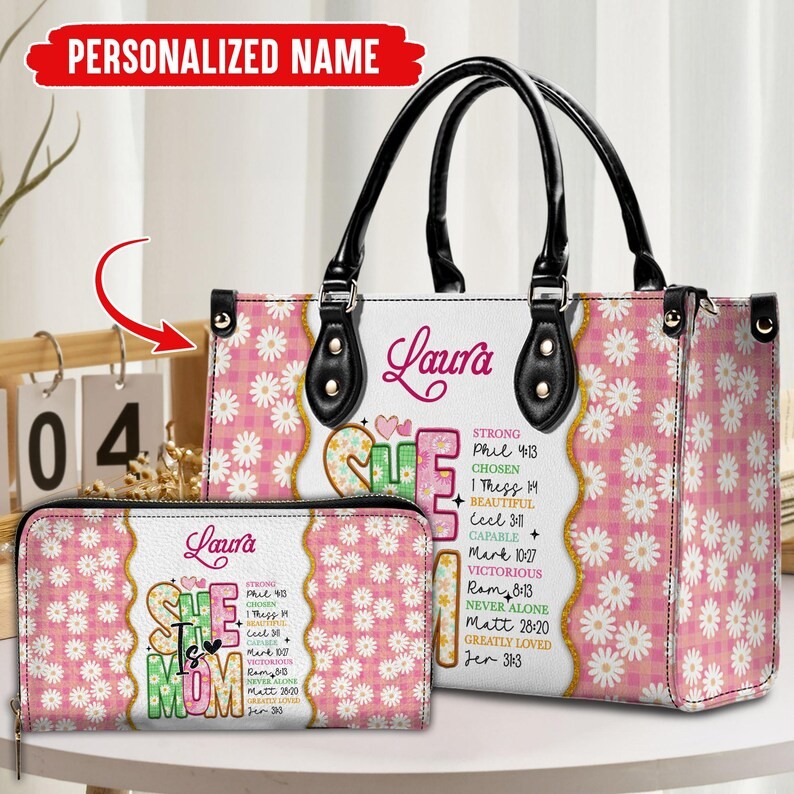 Personalised Leather Handbag Custom Mother's Day Gift
