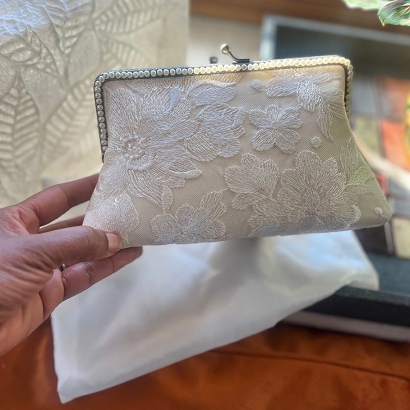 Personalised Lace Ivory Bridal Clutch Vintage Inspired Clutch for Wedding