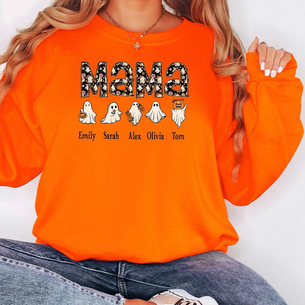 Personalized Halloween Mama Sweatshirt Spooky Mama Hoodie
