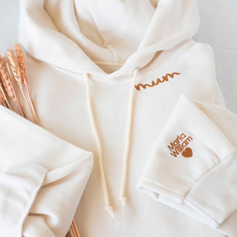 Personalised Embroidered Mum Hoodie Happy Mother's Day Gift