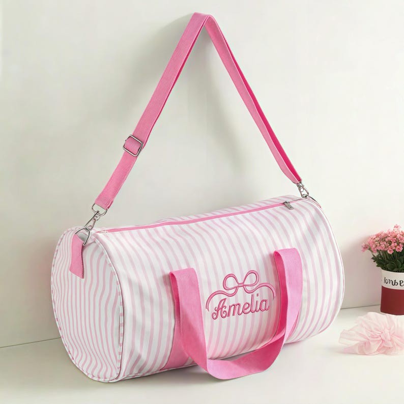 Personalised Embroidered Monogrammed Duffle Bag Travel Bag Kids Gym Bag
