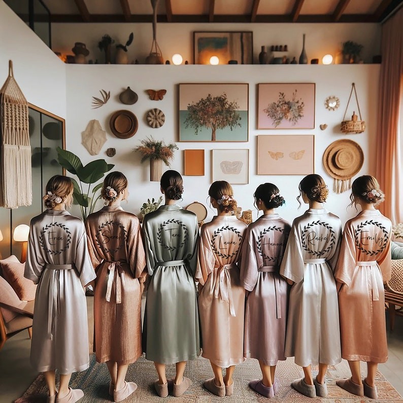 Personalised Bridesmaid Extra Long Dressing Gown Bachelorette Gift