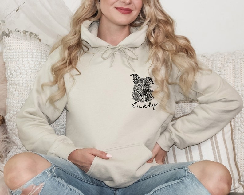Custom Dog Face Embroidered Hoodie from Your Photo