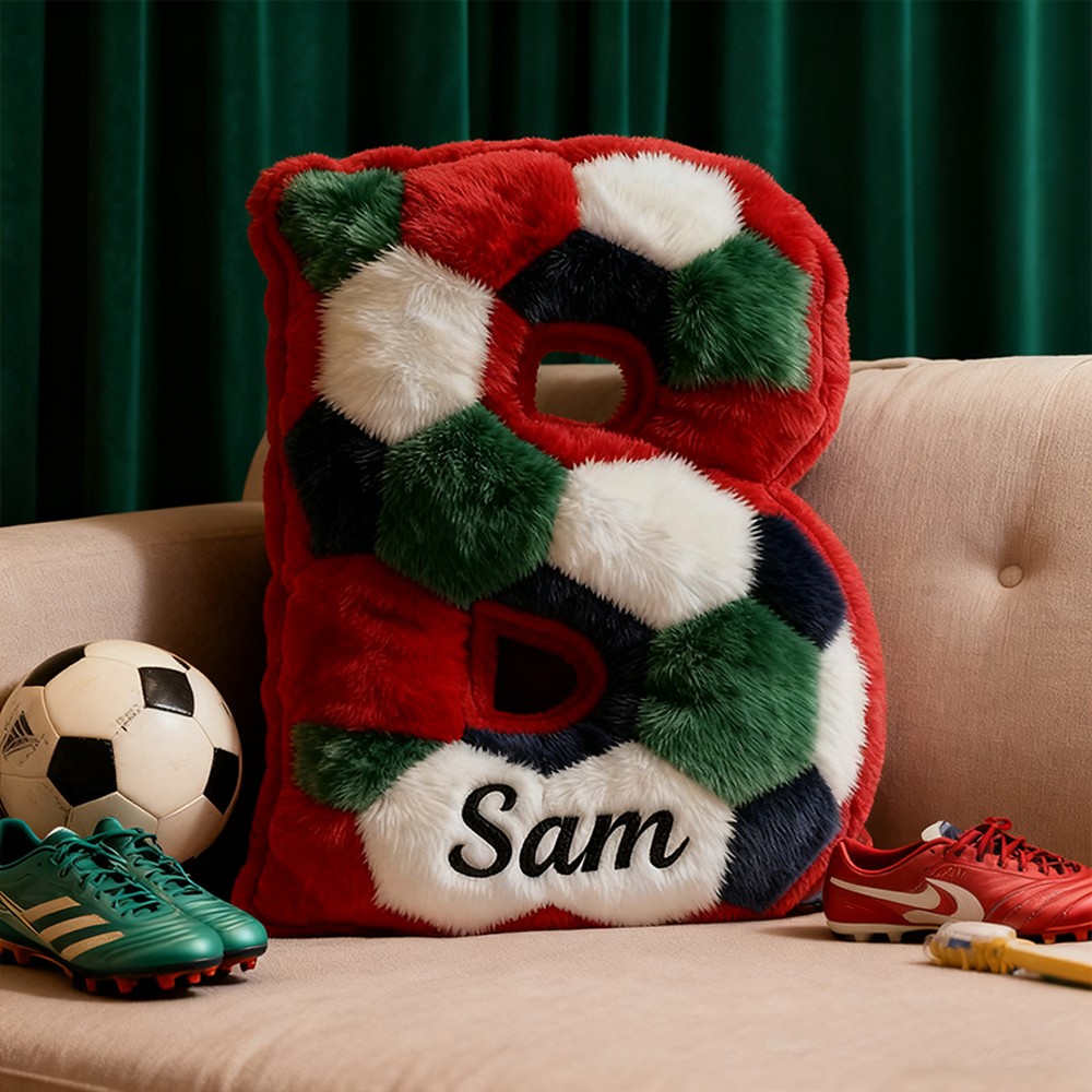 Personalised Christmas Pillow with Name Sports Fans Xmas Gift for Kids