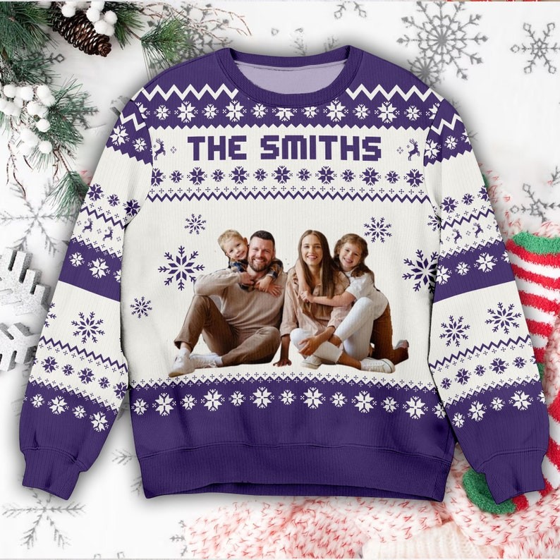 Personalized Face Christmas Ugly Sweater Family Photo Ugly Sweater Ugly Christmas Pattern