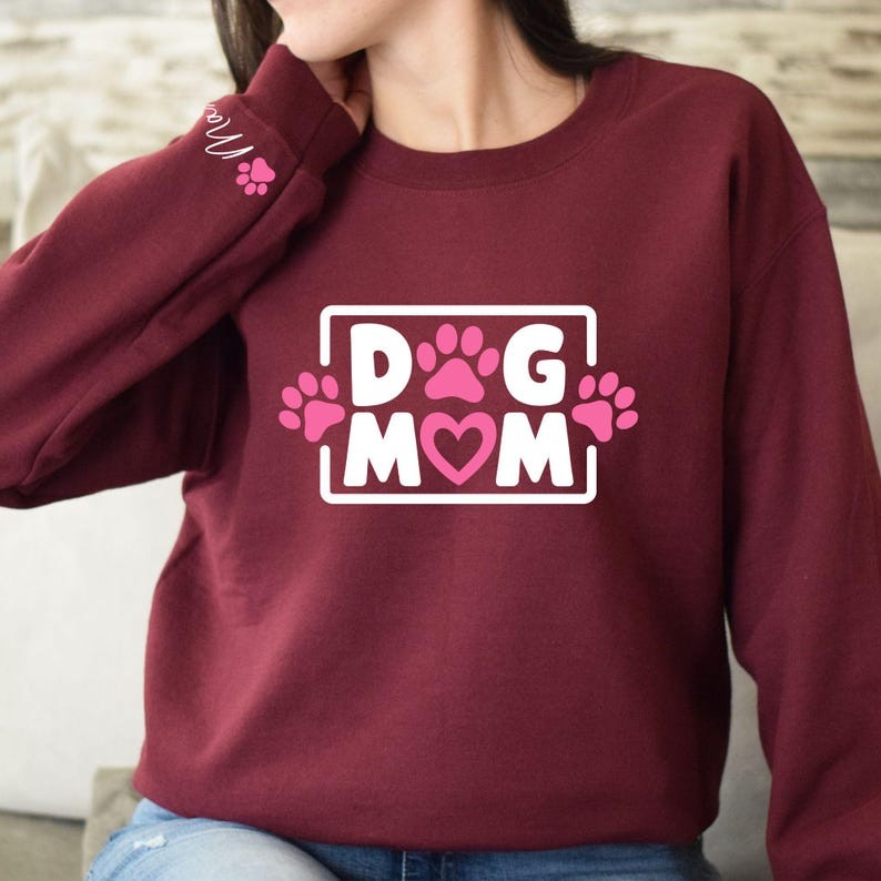 Personalised Dog Mum Sweatshirt Dog Mum Gift Dog Owner Outfit