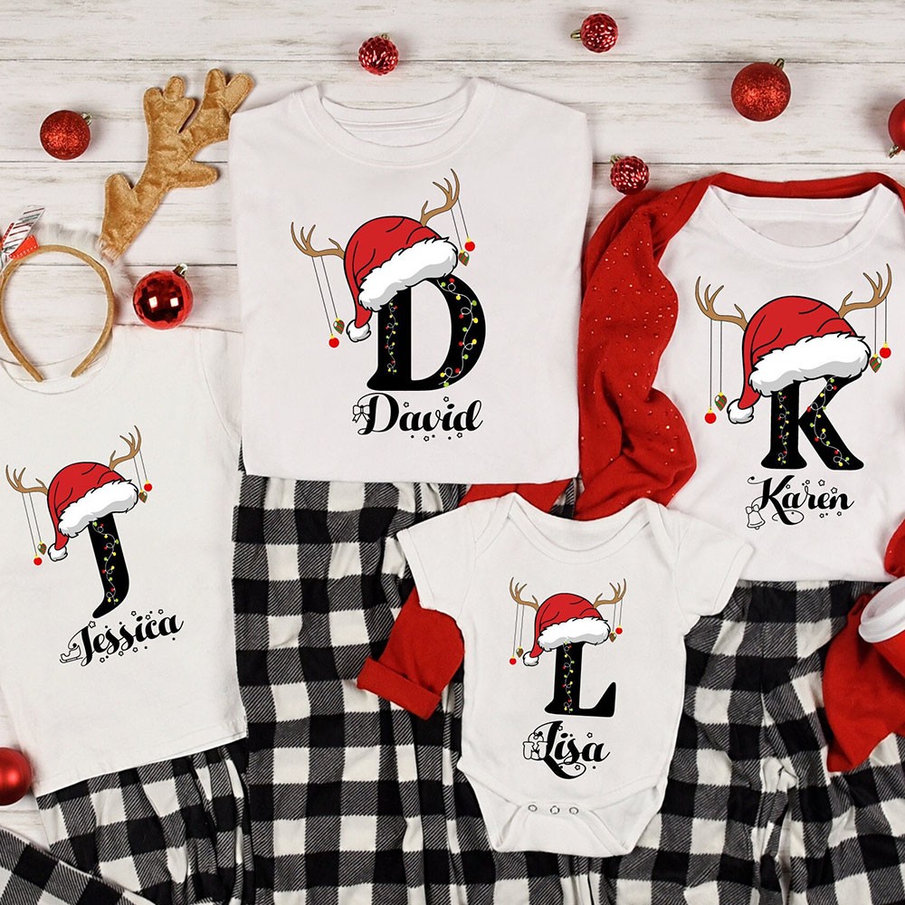 Personalised Matching Family Christmas Shirts Xmas Party Outfits