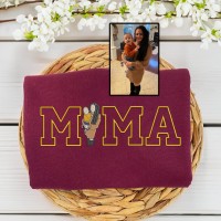 Personalised Embroidered Mama and Kids Portrait Hoodie Gift For Mum