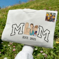 Custom Embroidered Portrait Sweatshirt From Your Photo Mother's Day Gifts