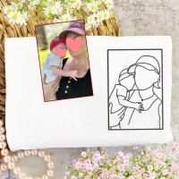 Custom Mum Portrait From Photo Hoodie Embroidered Sweatshirt