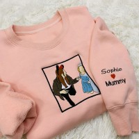 Custom Embroidered Portrait Sweatshirt From Your Photo Gift For Mummy