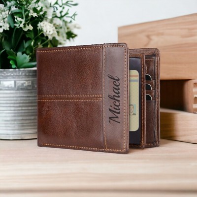 Personalised Engraved Wallet Groomsmen Wallet Leather Wallet