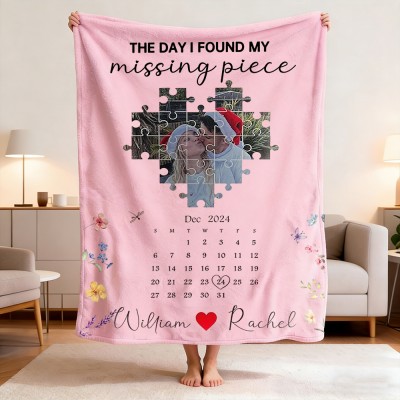 The Day I Found My Missing Piece Personalized Photo Blanket