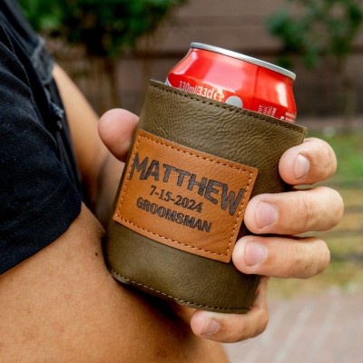 Personalised Groomsmen Can Cooler Holder Wedding Favors
