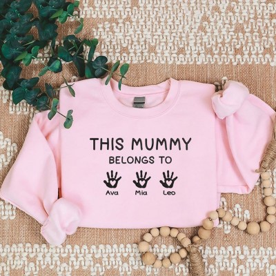 Personalised This Mummy Belongs To Embroidered Sweatshirt Mother's Day Gift