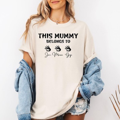 Personalised This Mummy Belongs Shirt New Mum Shirt with Kids Names