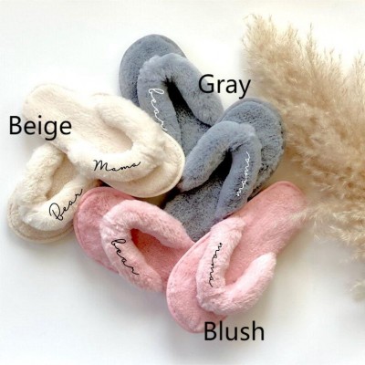 Personalised Women’s Fuzzy Slippers Gifts for Mothers Bridesmaid