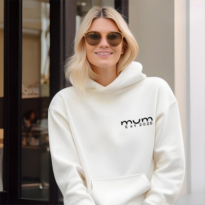 Personalised Mum Sweatshirt Hoodie Pregnancy Announcement Gift