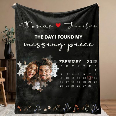 The Day I Found My Missing Piece Personalized Photo Blanket