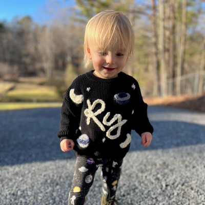 Personalized Baby Sweater Space Baby Name Sweater