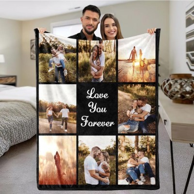 Personalised  Picture Blanket Unique Couple Gift Special Memory Keepsake