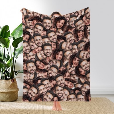 Custom Photo Face Blanket for Valentine's Day Anniversary Engagement Gift Blanket