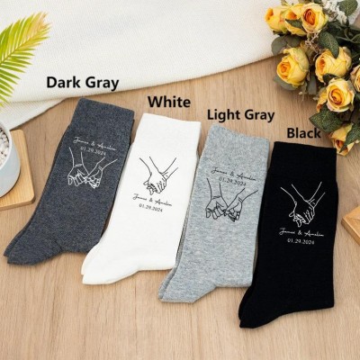 Personalised Socks with Names and Date Anniversary Valentines Day Gift