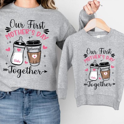 Personalised Our First Mother's Day Together Family Matching Sweatshirt