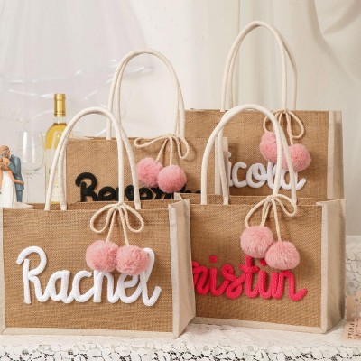 Personalised Burlap Bag Beach Tote Bag Hen Party Gift