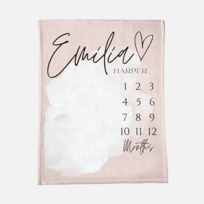 Personalised Baby Milestone Blanket Gift for Kids Unique Baby Gift