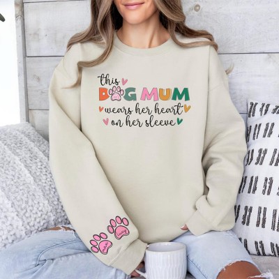 Personalised This Dog Mum Wears Her Heart on Her Sleeve Mothers Day Gift