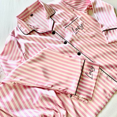 Personalised Bridal Party Pajamas Bridesmaid Proposal Bachelorette Party Gift