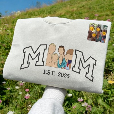 Custom Embroidered Portrait Sweatshirt From Your Photo Mother's Day Gifts