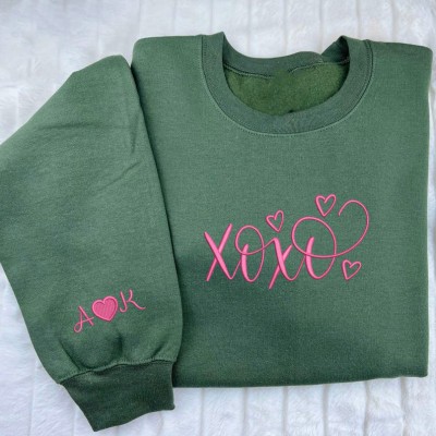 Personalised Embroidered XOXO Valentine's Sweatshirt Gift for Her