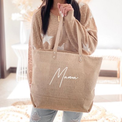 Personalised Beach Tote Mother's Day Gift Bag for Mum New Mum Gift Bag