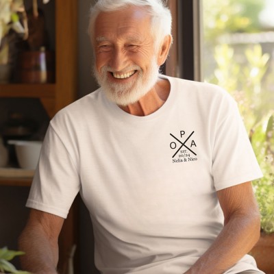 Personalised Grandpa T-shirt with the Child's Names and EST XMAS Gift