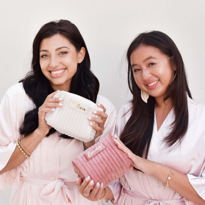 Personalised Embroidered Makeup Bag Travel Lettered Cosmetic Bag