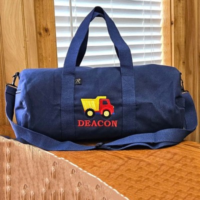 Personalised Embroidered Kids Duffle Bag Going to Mini's Overnight Bag