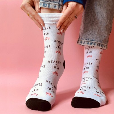 Personalised Valentines Socks Anniversary Gift Stocking Filler Birthday Gift