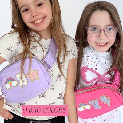 Personalised Nylon Patch Bag Girls Letter Patch Bag Toddler Chenille Patch Bag