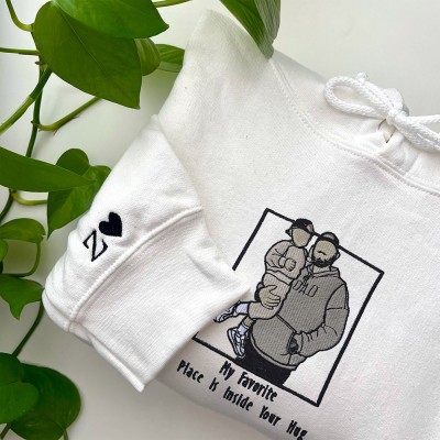 Personalised Embroidered Portrait From Photo Dad Sweatshirt 