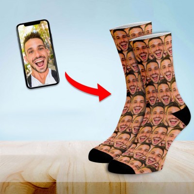 Personalised Valentines Face Socks For Couple Gift for Him Her