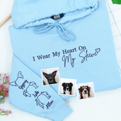 Personalised Embroidered Pet Ears Hoodie Custom Pet Gift Dog Mum Gift