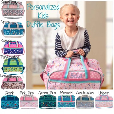 Personalised Embroidered Sports Duffle Bag Travel Bag Gym Bag Gift for Kids